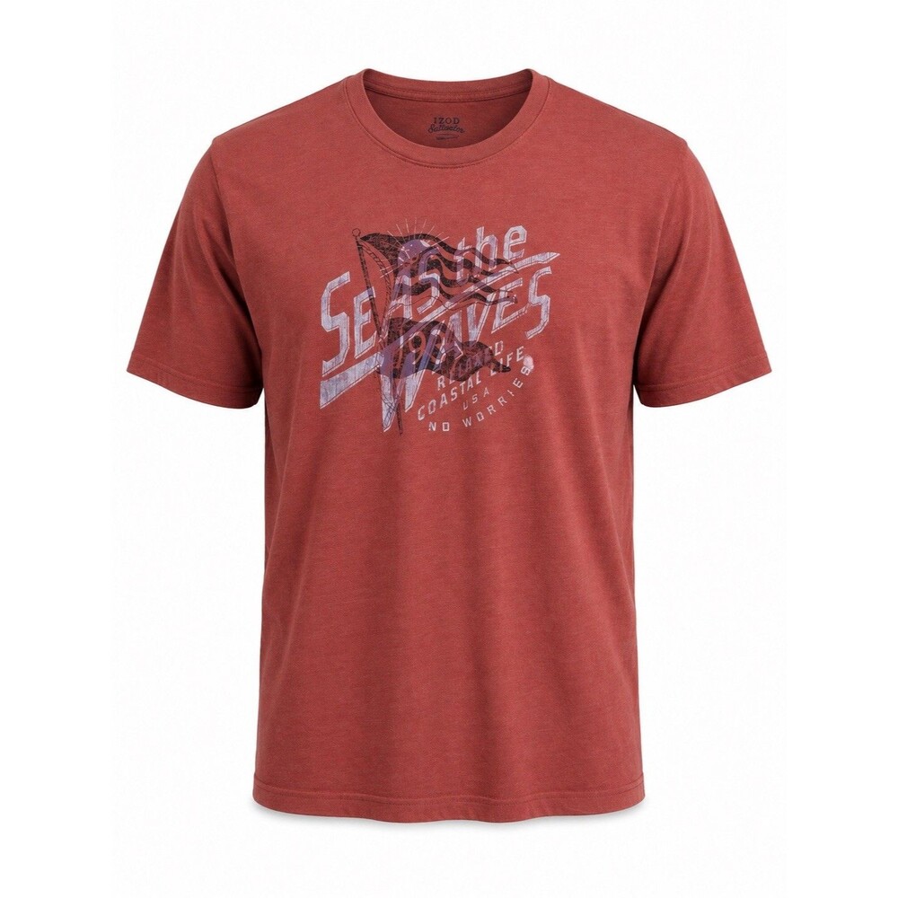 IZOD Saltwater Men’s Sailfish Graphic T-Shirt Brick Red Cotton Blend XXL